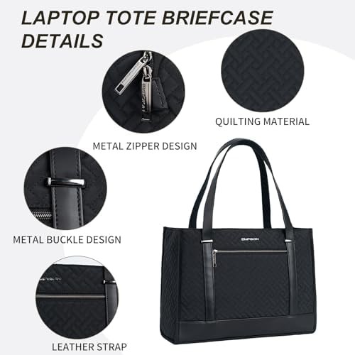 Quilted black waterproof laptop tote 16 — photo 4