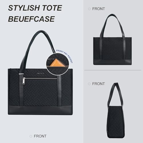Quilted black waterproof laptop tote 16 — photo 5