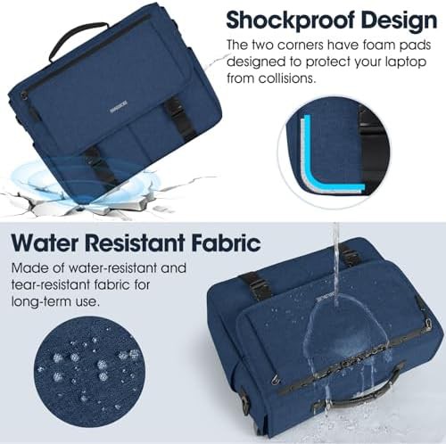 Blue water resistant computer satchel — photo 3