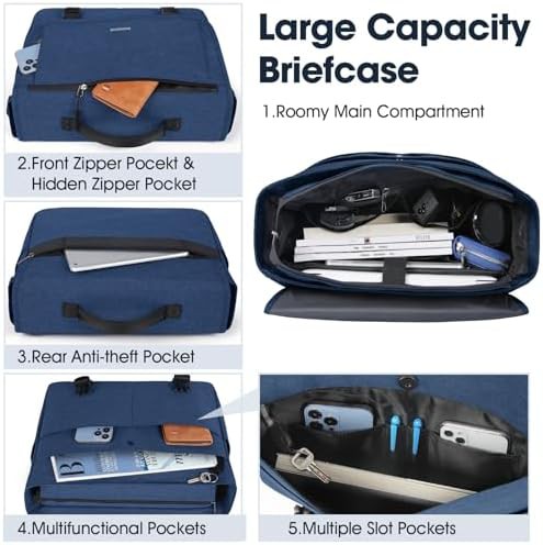 Blue water resistant computer satchel — photo 4