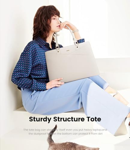 Beige leather tote with adjustable strap — photo 4