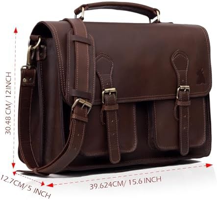 Genuine Buffalo Leather 16 in Satchel — photo 3