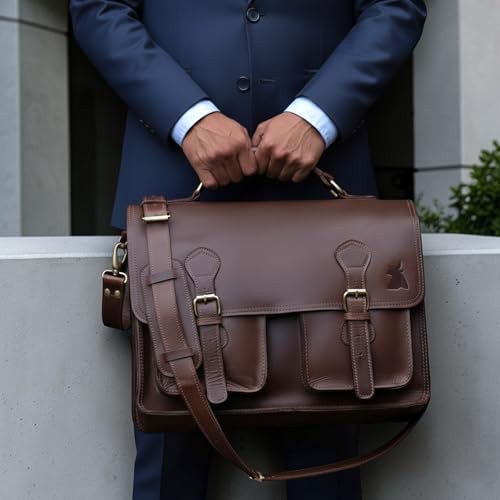 Genuine Buffalo Leather 16 in Satchel — photo 4
