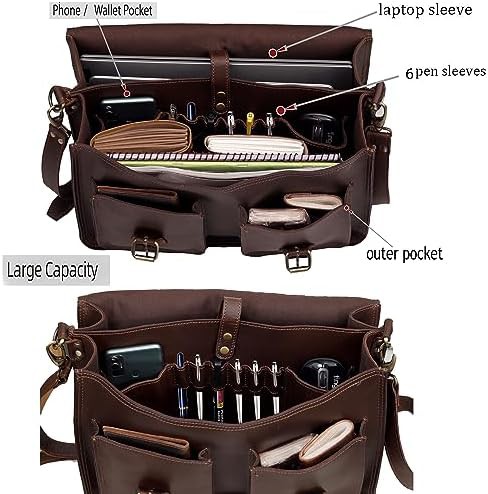 Genuine Buffalo Leather 16 in Satchel — photo 5