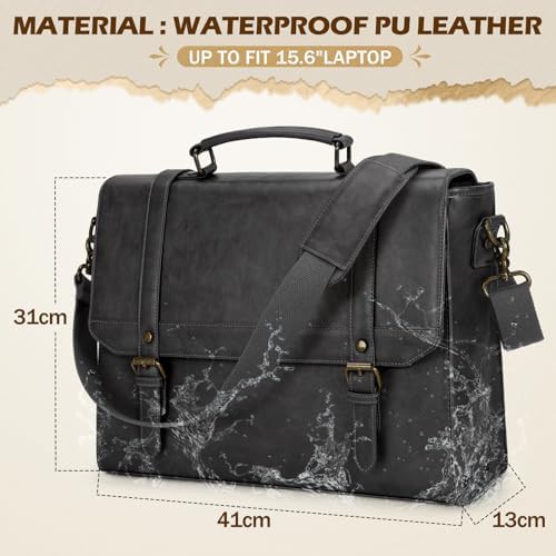 Multi Compartment Leather Messenger Bag 15.6 — photo 3