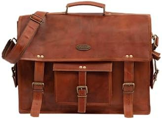 Vintage Full Grain Leather Satchel 17 in — photo 4