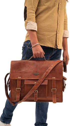 Vintage Full Grain Leather Satchel 17 in — photo 5