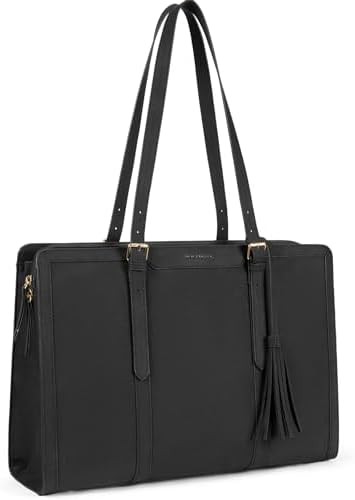 Professional faux leather work tote 15.6 in