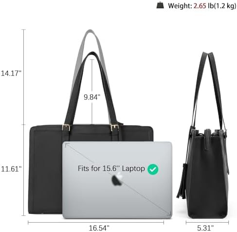 Professional faux leather work tote 15.6 in — photo 4