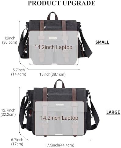 Witzman canvas 16 inch crossbody messenger bag — photo 4