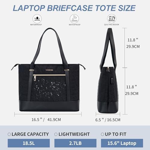 Quilted Black Waterproof Work Tote — photo 3
