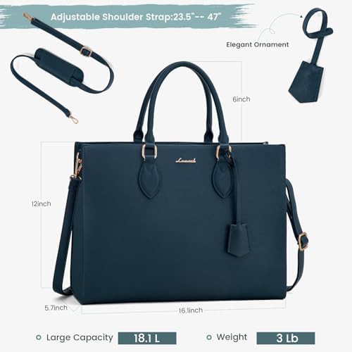 Leather office briefcase tote 15.6 in — photo 3
