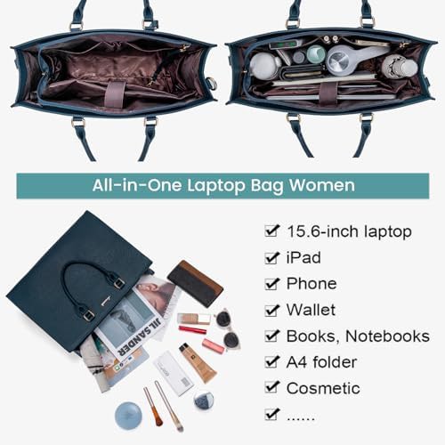 Leather office briefcase tote 15.6 in — photo 4