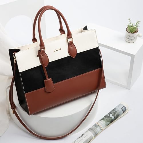 Brown and White Professional Work Tote — photo 3