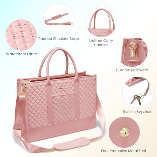 Quilted Pink Travel Tote with Clutch — photo 4