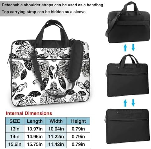 Animals sea turtles print 14 inch briefcase — photo 3