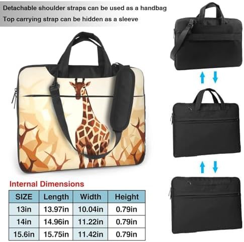 Giraffe pattern slim 13 inch laptop briefcase — photo 4