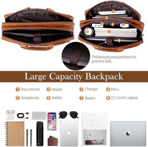 Vintage brown convertible backpack 17 inch — photo 4