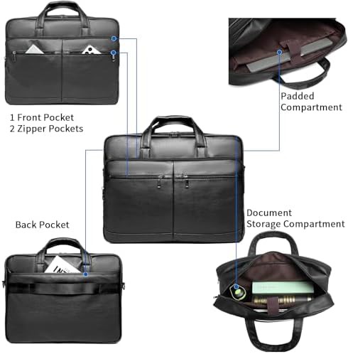 Waterproof leather computer shoulder handbag 17.3 — photo 3