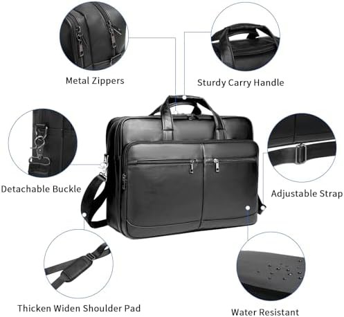 Waterproof leather computer shoulder handbag 17.3 — photo 4