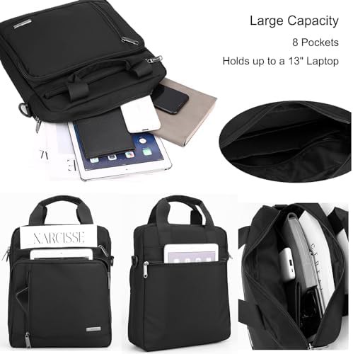 Black oxford travel shoulder bag 13 inch — photo 3