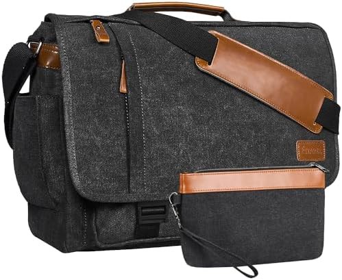 Canvas computer bag with pencil pouch 17