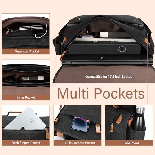 Canvas computer bag with pencil pouch 17 — photo 4