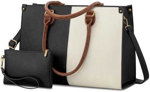 Genuine Leather Vintage Tote with Clutch