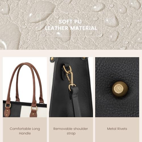 Genuine Leather Vintage Tote with Clutch — photo 5