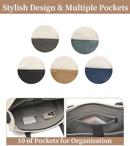 Large canvas shoulder bag with 10 pockets — photo 5