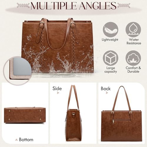 Brown 15.6 inch laptop tote bag — photo 4