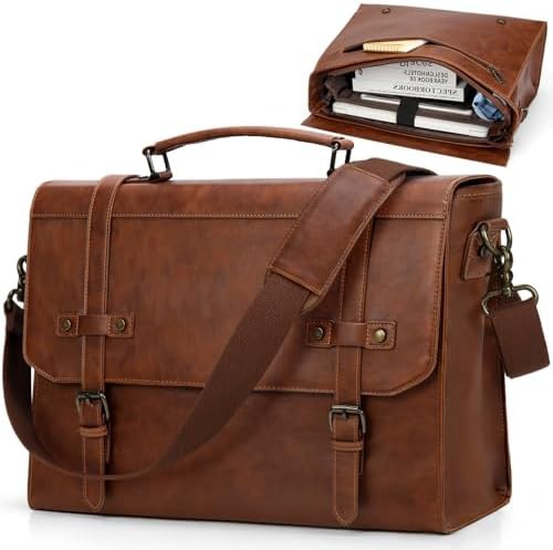 17 inch waterproof vintage leather messenger