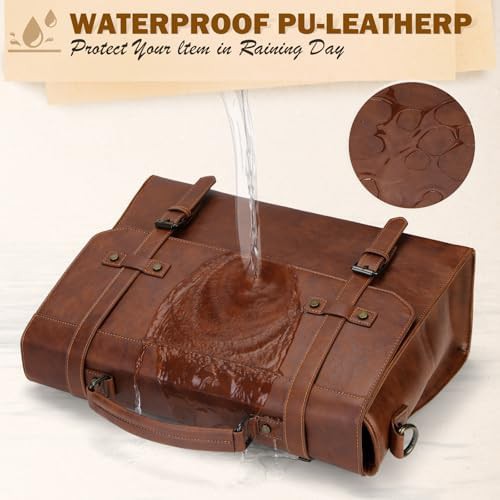 17 inch waterproof vintage leather messenger — photo 5