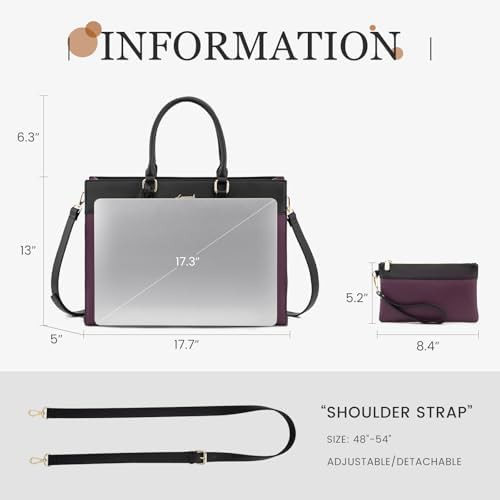 Purple and black two tone laptop tote 17 in — photo 3