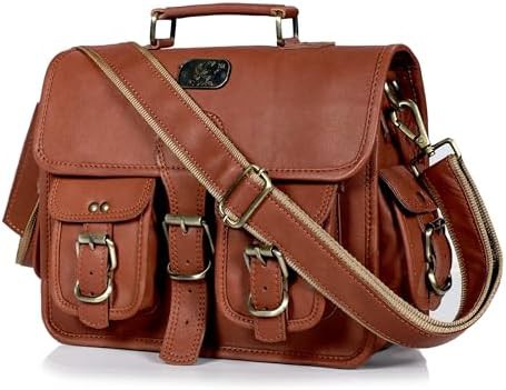 Full Grain Leather Unisex Business Satchel