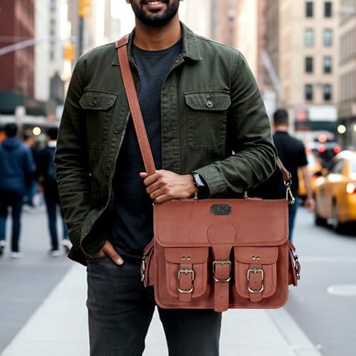 Full Grain Leather Unisex Business Satchel — photo 3