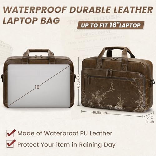 16 inch leather briefcase messenger bag — photo 3