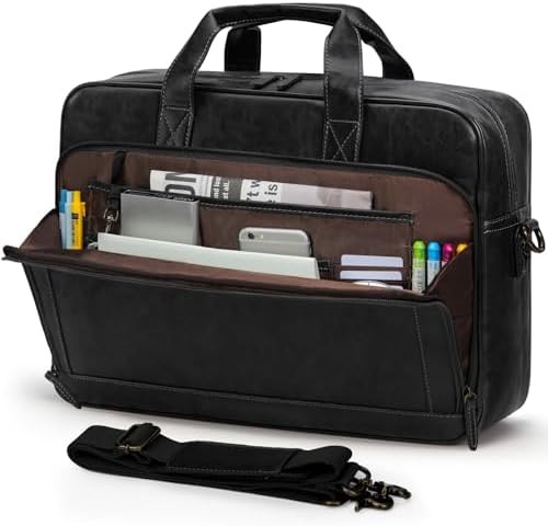 16 inch vintage leather laptop bag