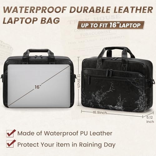 16 inch vintage leather laptop bag — photo 3
