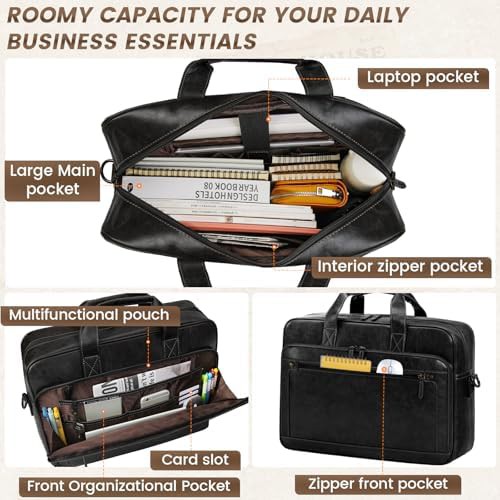 16 inch vintage leather laptop bag — photo 4