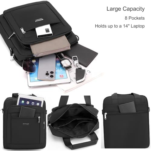 Black professional waterproof crossbody bag 14 inch — photo 3