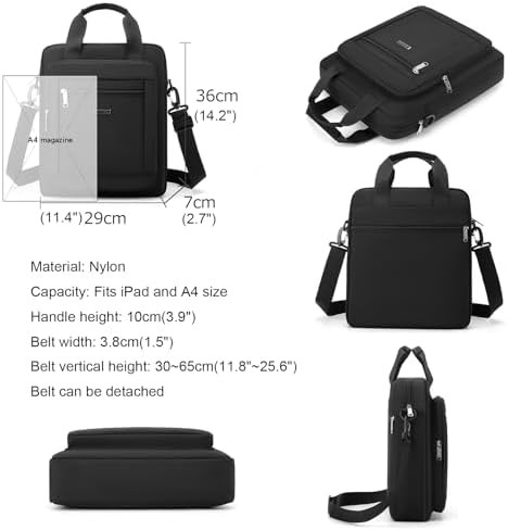 Black professional waterproof crossbody bag 14 inch — photo 5