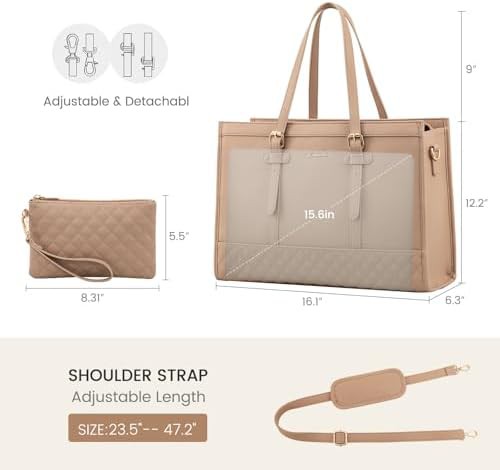 Khaki fashion leather shoulder tote — photo 3