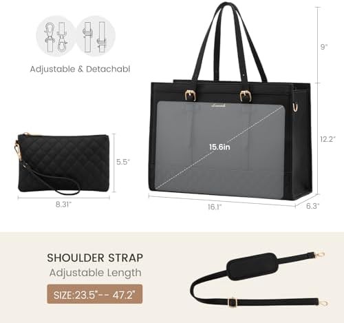 Classic PU leather computer work bag — photo 3