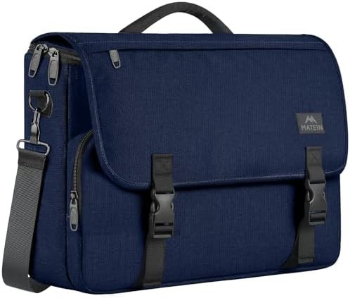 Blue satchel laptop briefcase 15.6 in