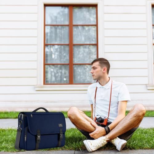 Blue satchel laptop briefcase 15.6 in — photo 3