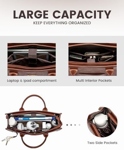 Vintage leather work briefcase 13 in — photo 3
