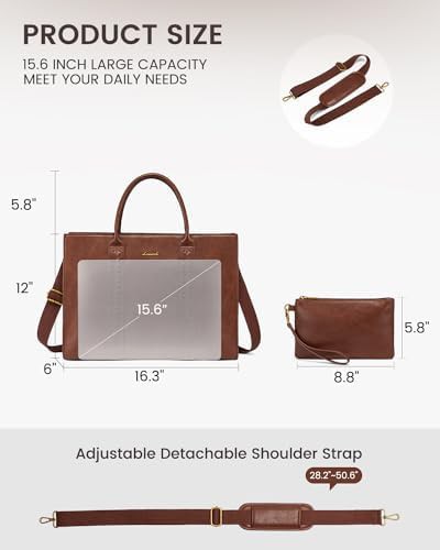 Vintage leather work briefcase 13 in — photo 4