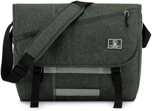Green travel crossbody laptop satchel 15.6