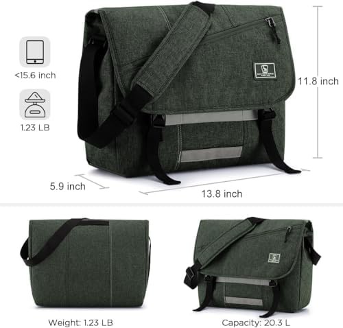 Green travel crossbody laptop satchel 15.6 — photo 4